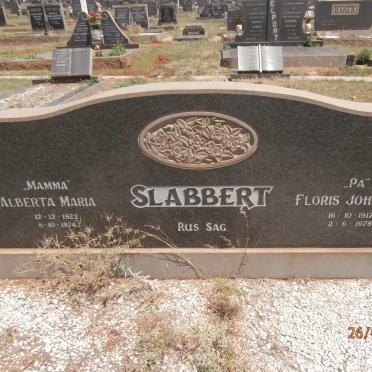 SLABBERT Floris Johannes 1917-1979 &amp; Alberta Maria 1922-1974