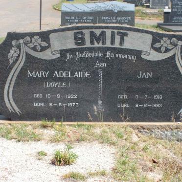 SMIT Jan 1918-1893 &amp; Mary Adelaide DOYLE 1922-1973