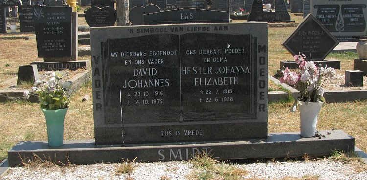 SMIDT David Johannes 1916-1975 &amp; Hester Johanna Elizabeth 1915-1988