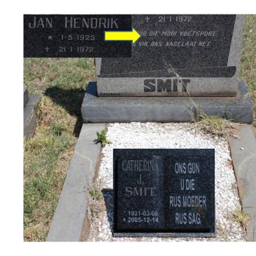 SMIT Jan Hendrik 1925-1972 &amp; Catherina J. 1931-2005