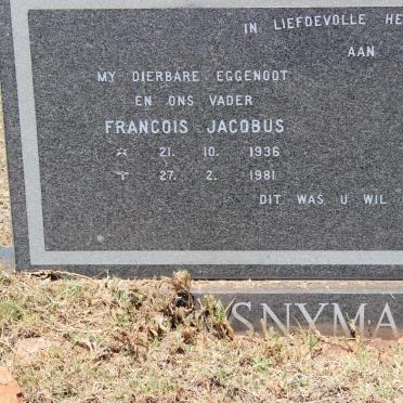 SNYMAN Francois Jacobus 1936-1981