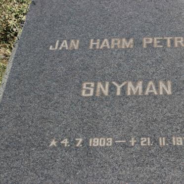 SNYMAN Jan Harm Petrus 1903-1971