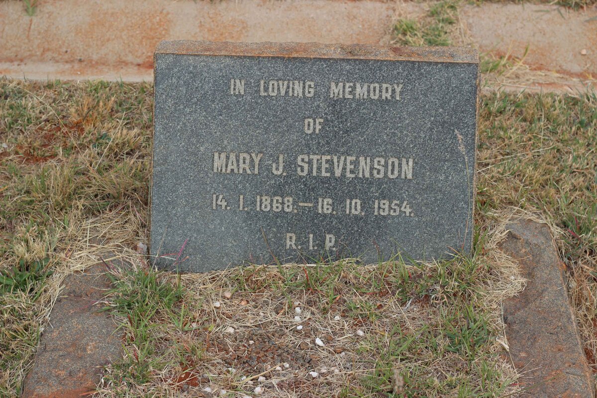 STEVENSON Mary J. 1868-1954