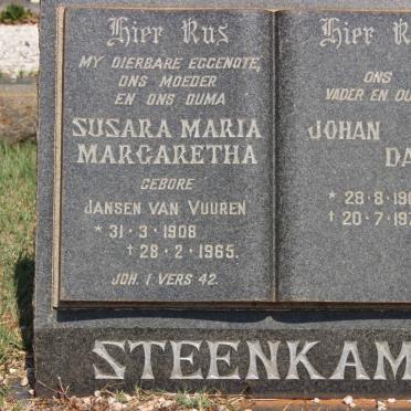 STEENKAMP Johan David 1904-1978 &amp; Susara Maria Margaretha JANSE VAN VUUREN 1908-1965