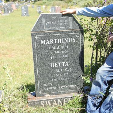 SWANEPOEL M.J.M. 1924-1998 &amp; H.M.L.C. 1928-2009