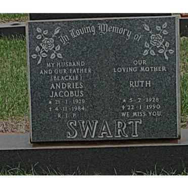 SWART Andries Jacobus 1929-1984 &amp; Ruth 1928-1990