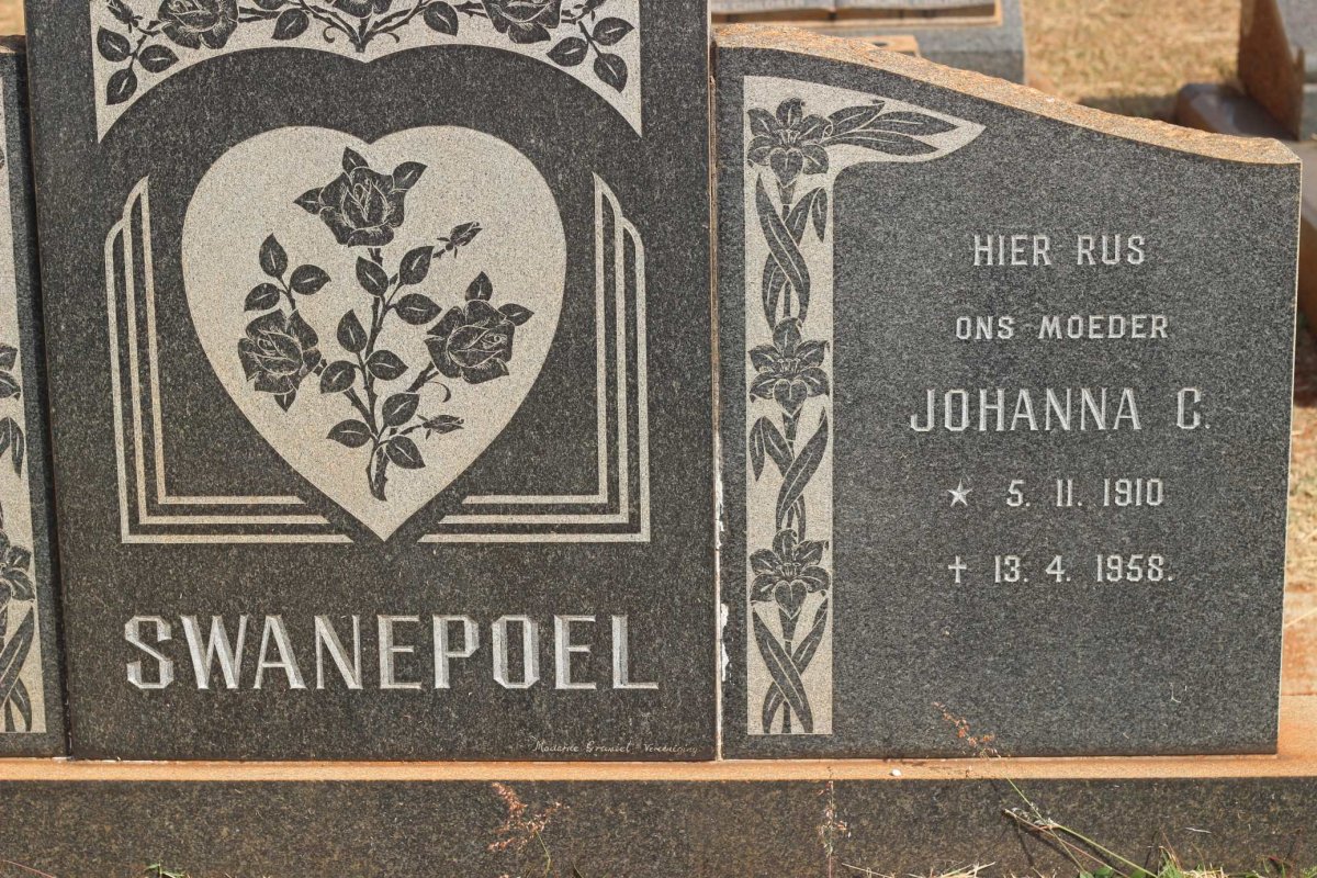 SWANEPOEL Frans J.C. 1906-1966 &amp; Johanna C. 1910-1958