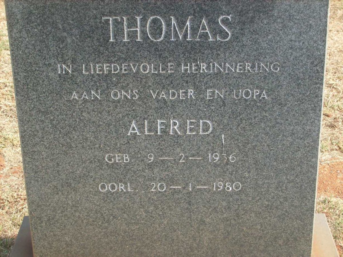 THOMAS Alfred 1936-1980