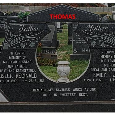 THOMAS Osler Reginald 1907-1986 &amp; Emily Jane 1915-1994