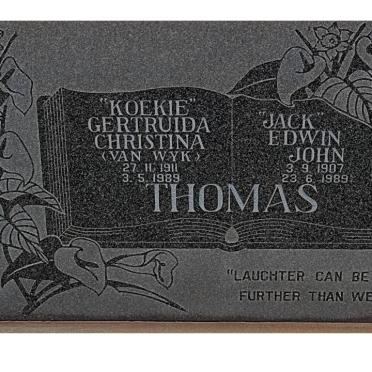 THOMAS Edwin John 1907-1989 &amp; Gertruida Christina VAN WYK 1911-1989