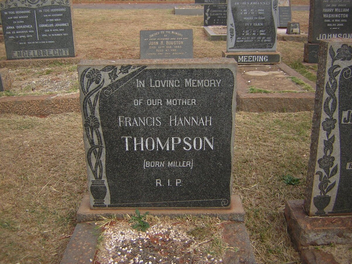 THOMPSON Francis Hannah nee MILLER