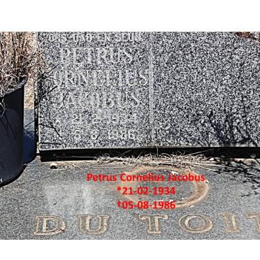TOIT Petrus Cornelius Jacobus, du 1934-1986