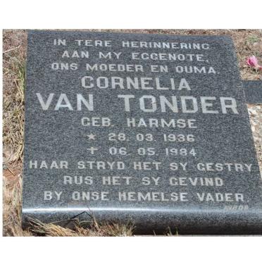 TONDER Cornelia, van nee HARMSE 1936-1984