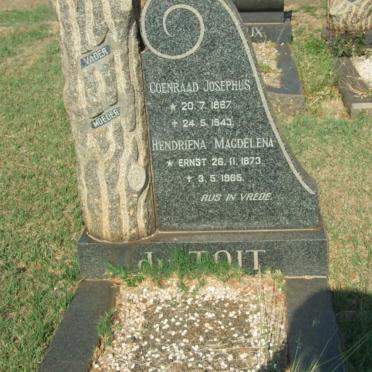 TOIT Coenraad Josephus, du 1867-1943 &amp; Hendriena Magdalena ERNST 1873-1965