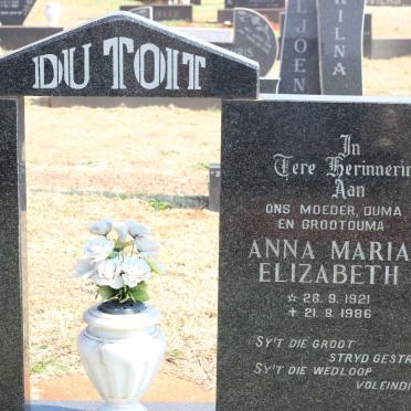 TOIT Stephanus Francois, du 1913-1981 &amp; Anna Maria Elizabeth 1921-1986