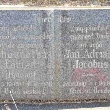 ? Jan Adriaan Jacobus 1910-1978 &amp; Theunetha Louiza HUMAN 1905-1968