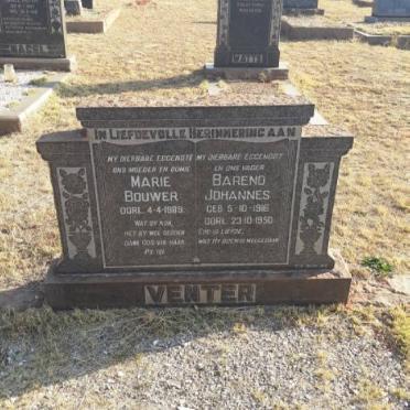 VENTER Barend Johannes 1916-1950 &amp; Marie BOUWER -1989