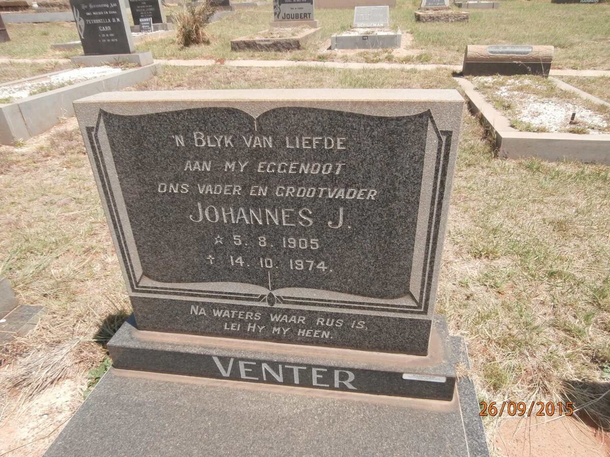 VENTER Johannes J. 1905-1974