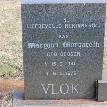 VLOK Maryann Margareth nee GOOSEN 1941-1976