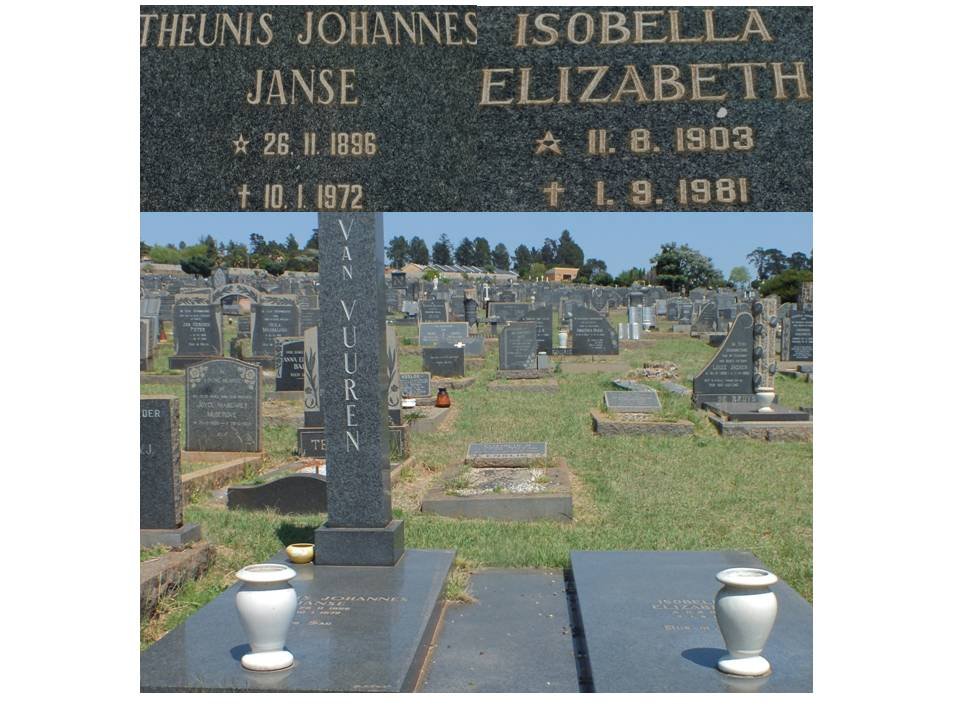 VUUREN Theunis Johannes, Janse van 1896-1972 &amp; Isobella Elizabeth 1903-1981