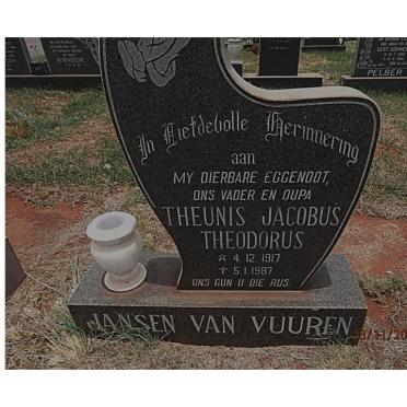 VUUREN Theunis Jacobus Theodorus, Jansen van 1917-1987