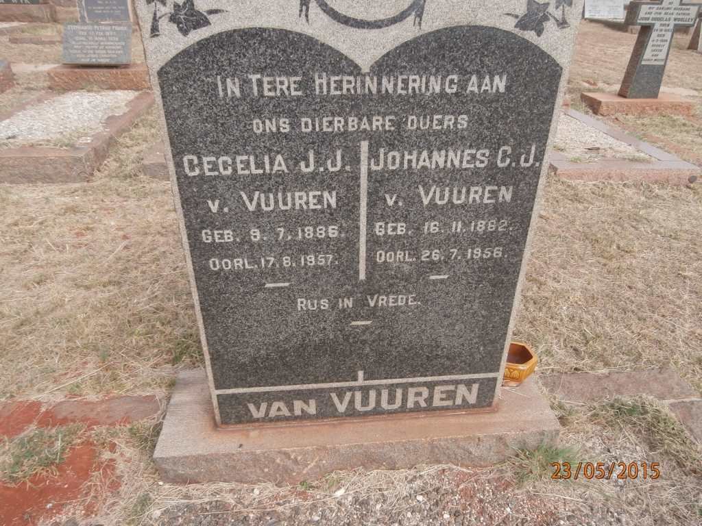 VUUREN Johannes C.J., van 18?2-1956 &amp; Cecelia J.J. 188?-1957