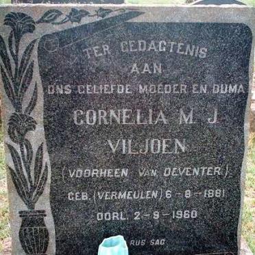 VILJOEN Cornelia M.J. previously VAN DEVENTER nee VERMEULEN 1881-1960