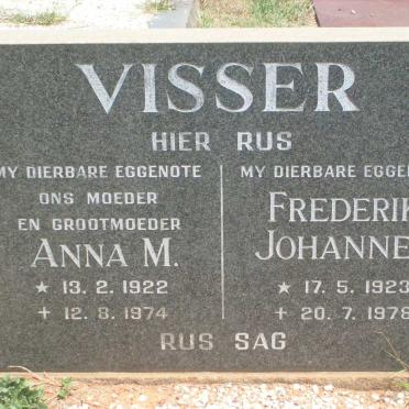 VISSER Frederik Johannes 1923-1978 &amp; Anna M. 1922-1974
