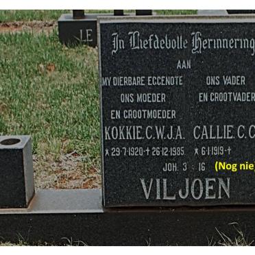 VILJOEN C.C. 1919- &amp; C.W.J.A. 1920-1985