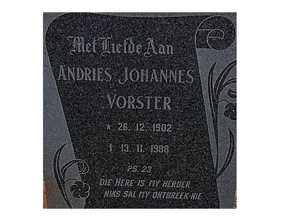 VORSTER Andries Johannes 1902-1988