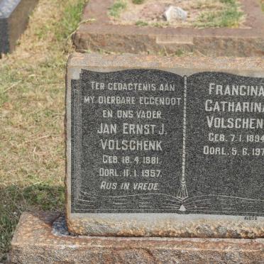VOLSCHENK Jan Ernst J. 1881-1957 &amp; Francina Catharina 1894-1971