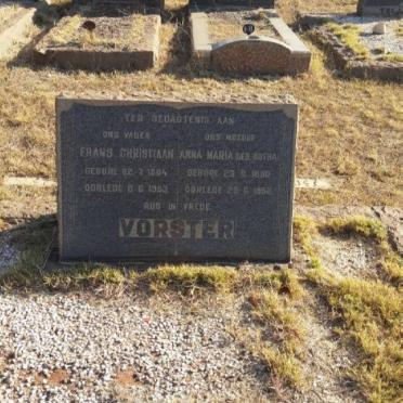 VORSTER Frans Christiaan 1884-1953 &amp; Anna Maria BOTHA 1890-1952