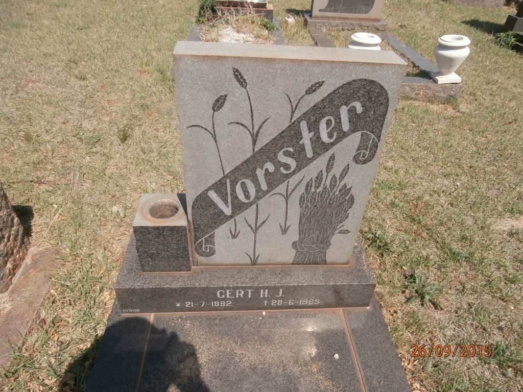 VORSTER Gert H.J. 1892-1969