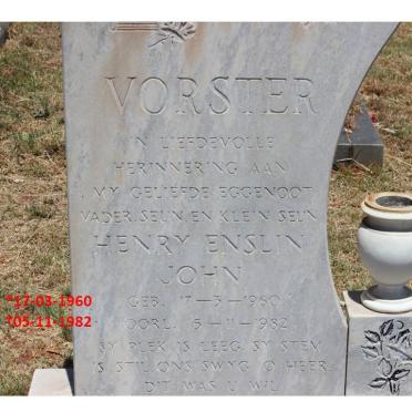 VORSTER Henry Enslin John 1960-1982