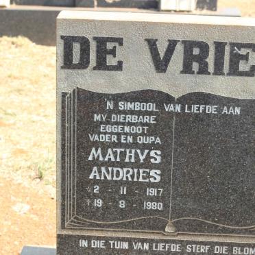 VRIES Mathys Andries, de 1917-1980