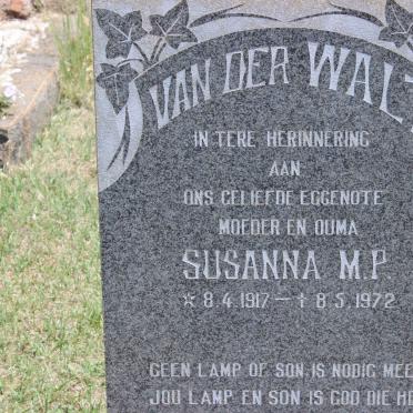 WALT Susanna M.P., van der 1917-1972