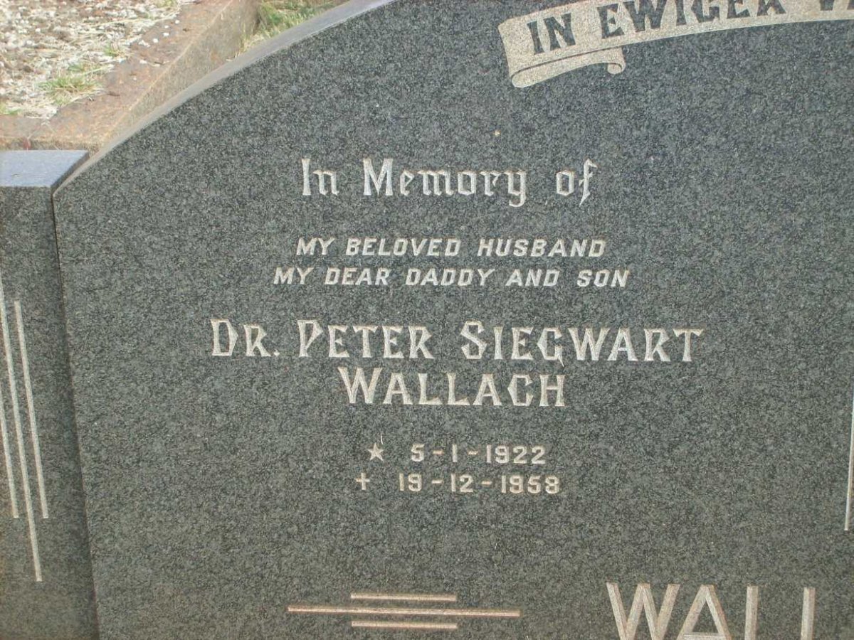 WALLACH Peter Siegwart 1922-1958