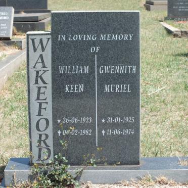 WAKEFORD William Keen 1923-1982 &amp; Gwennith Muriel 1925-1974