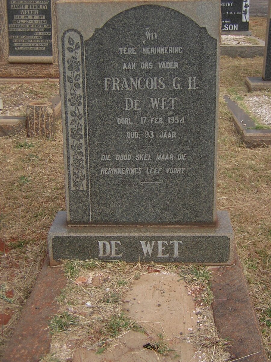 WET Francois G.H., de -1954