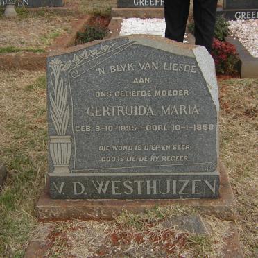WESTHUIZEN Gertruida Maria, v.d. 1895-1958