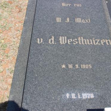 WESTHUIZEN M.J., v.d. 1905-1970