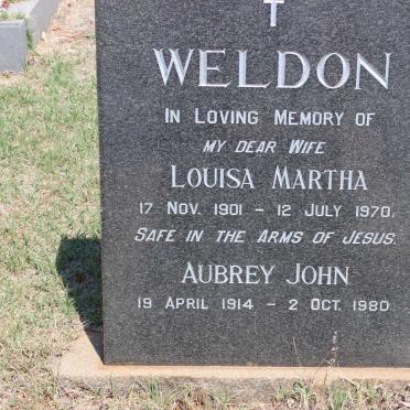 WELDON Louisa Martha 1901-1970 :: WELDON Aubrey John 1914-1980