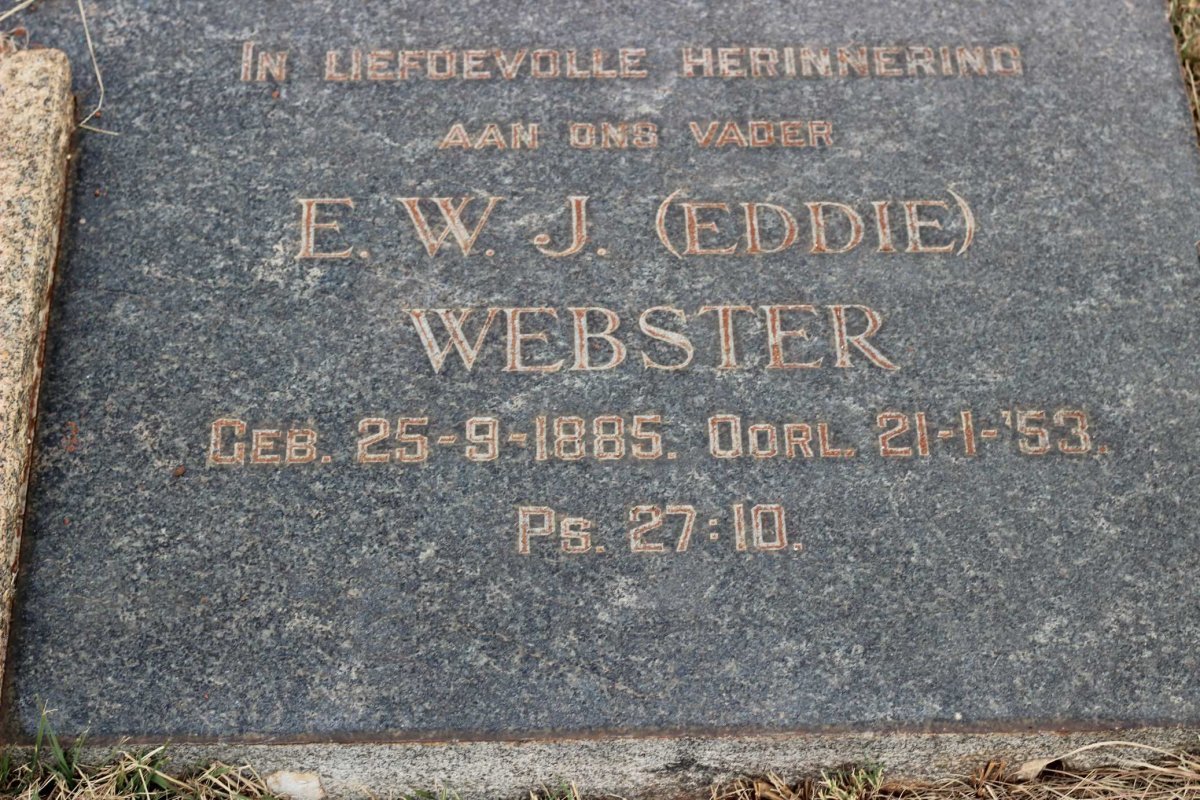 WEBSTER E.W.J. 1885-1953