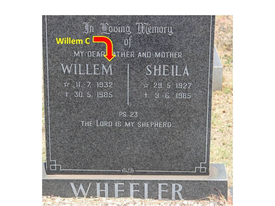 WHEELER Willem C. 1932-1985 &amp; Sheila 1927-1985
