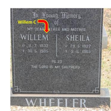 WHEELER Willem C. 1932-1985 &amp; Sheila 1927-1985