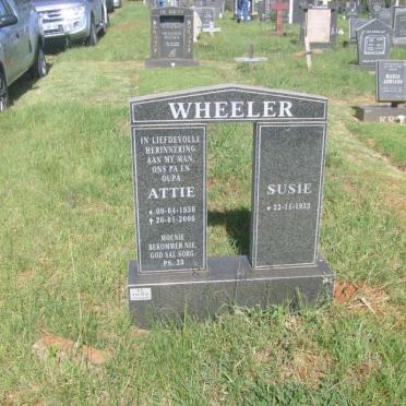 WHEELER Attie 1930-2006 &amp; Susie 1933-