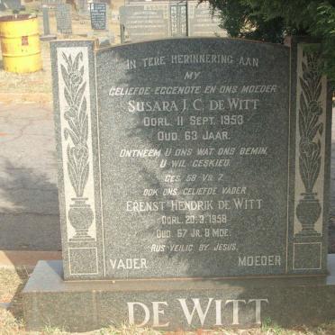 WITT Erenst Hendrik, de -1958 &amp; Susara J.C. -1953