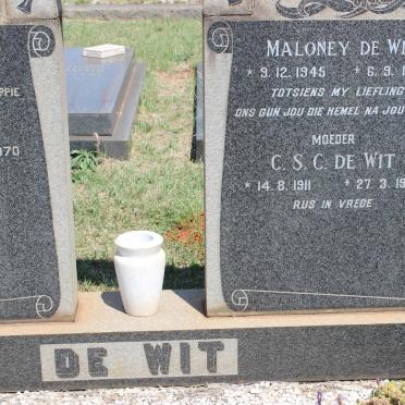 WIT Andries J.A., de 1906-1970 :: DE WIT C.S.C. 1911-1978 :: DE WIT Maloney 1945-1973