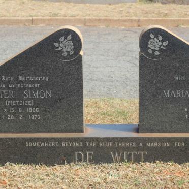 WITT Pieter Simon, de 1906-1973 &amp; Maria Elizabeth 1907-1995