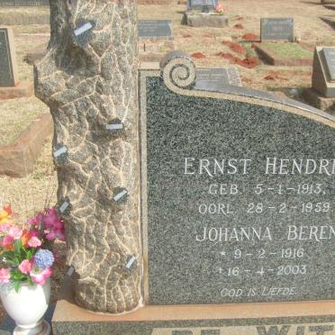 WITT Ernst Hendrik, de 1913-1959 &amp; Johanna Berendina 1916-2003
